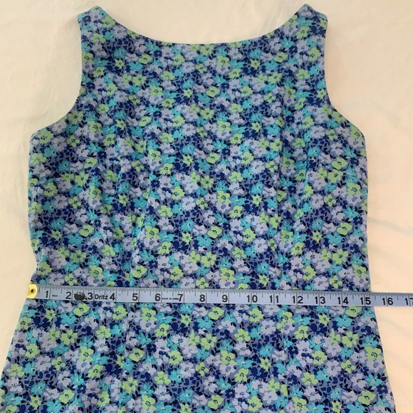 Floral Print Sleeveless Knee Length Dress High Neck Pencil Shift Sheath Size 5/6 - Picture 10 of 15